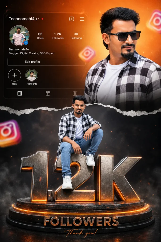 Instagram Profile Followers Poster AI Photo