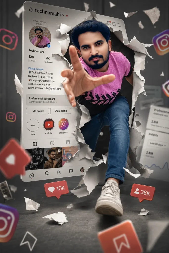 Instagram Profile Followers Poster AI Photo